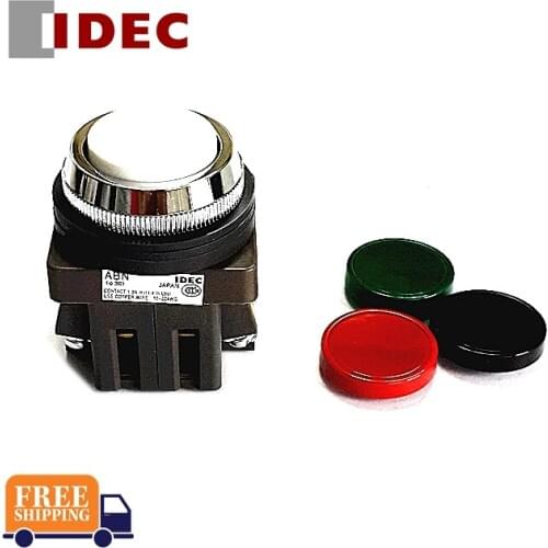 5PCS IDEC SWITCH ABN ABN110 ABN101 ABN111 ABN120 G R B Y W S 30mm 1NO 1NO Self-reset button SWITCH ABN111G ABN111R