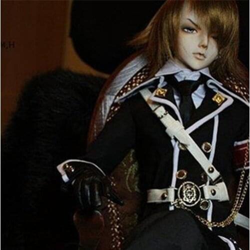Doll Accessories BJD Clothes High-end Custom Made 70cm 1/3 1/4 Male Boy bjd Military Police Uniform Black Robe Costume Suit