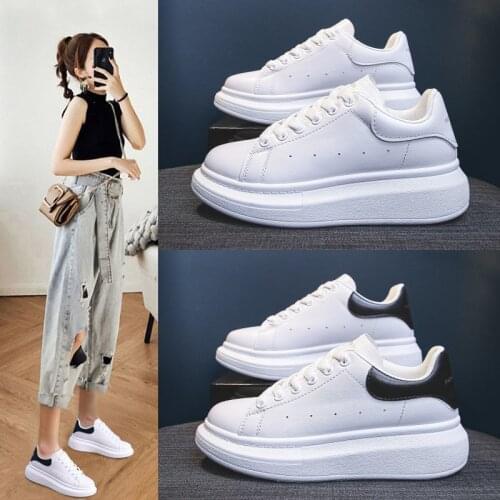 2021 goddess small white shoes fashion new large size ladies shoes popular platform leisure sports increased student shoes