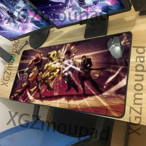 XGZ Custom Large Gaming Computer Desk Mats Exquisite Black Lock Edge JoJos Bizarre Adventure Mouse Pad Rubber Stripe Non-slip