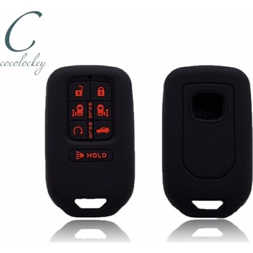 Cocolockey Key Cover Case Fob Shell Fit for honda odyssey 2017 2018 Silicone Car Key Cover Remote Keyless 7 Button Car Styling