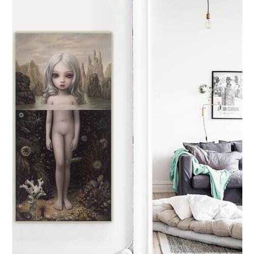 Citon Canvas Art Oil painting Mark Ryden《Aurora, 2016》Artwork Poster Picture Modern Wall Decor Home Living room Decoration