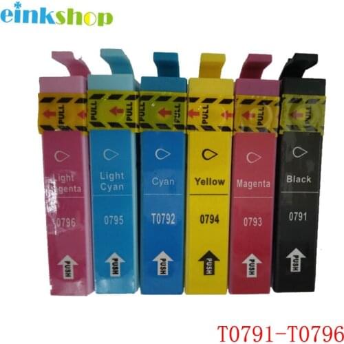 Einkshop T0791 - T0796 Ink Cartridge T0791 for Epson 1400 1410 1500 1500W PX730WD PX820FWD PX830FWD P50 PX650 PX660 PX700W