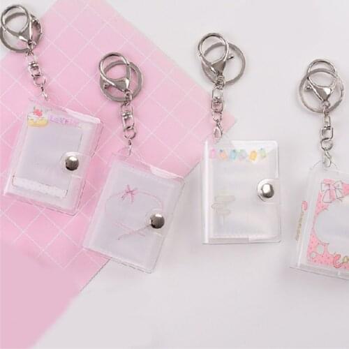 1/2 Inch Photo Album Mini Photo Album with key chain photo Storage Book Mini Retro Photo Album PVC Transparent Shiny Photo Album
