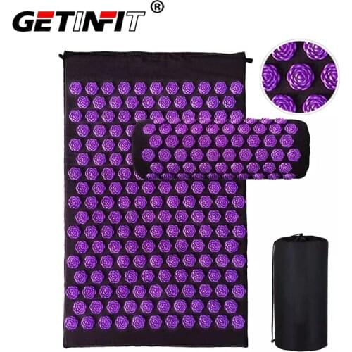 Getinfit Acupressure Massager Cushion Massage Yoga Mat Acupressure Mat Relieve Stress Back Body Pain Massage Mat