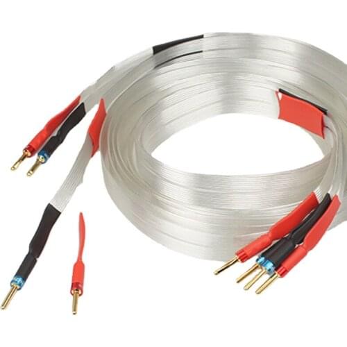 HiFi Speaker Cable Nordost 12 Core Copper Silver Plated Audio Line with Banana to Y Spade Plug
