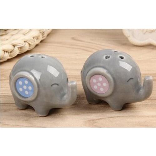 Wedding Baby shower favor 'Mommy and Me - Little Peanut Elephant ceramic Salt and Pepper Shaker 300pcs= 150sets