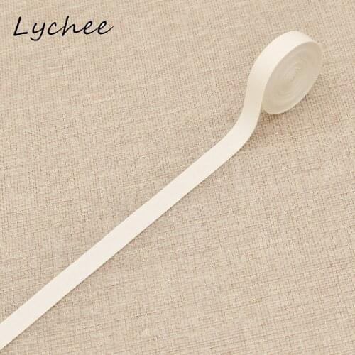 Lychee 5 Yards 455cm Solid Color Blank Cotton Ribbon DIY Handmade Sewing Clothes Lace Decor Cloth Accessories