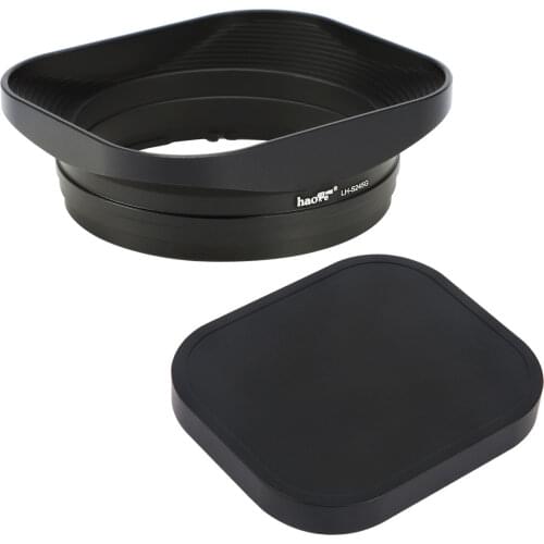 Haoge Metal Bayonet Square Lens Hood for Sony FE 40mm F2.5 G FE 50mm F2.5 G FE 24mm F2.8 G Lens Shade with Cap on Sony A7C A7R4