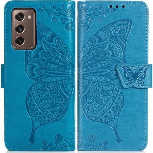 Fashion Beautiful 3D Butterfly Flip Wallet Leather Case Cover For Samsung Galaxy Z Fold 2 5G Z Fold 3 Fold2 Fold3 Funda Coque