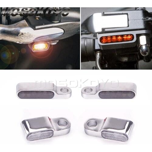 Motorbike Universal Front Rear Indicator E24 Mini LED Turn Signal Light Handlebar Amber Blinker Flashing Running Lamp Cafe Racer