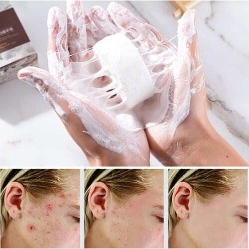 Goat Milk Soap Natural Silk Remove Acne Oil-Control Shrinks Skin Pores Remove Acne Mites 80g Moisturizing Goat Milk Essence New