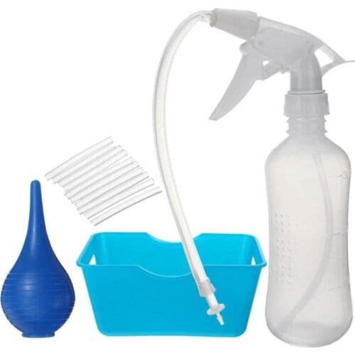Ear Washer Bottle Ear Wax Remover Kit with Basin 300ml Spray Bottle 10 Extra Disposable Tips and Rubber Bulb Ear Wax Washer Kit