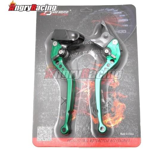 Green CNC Aluminum Long Clutch Brake Levers Set For Kawasaki ZXR 400 ZZR600 ZZR 600 ZX-9R ZR750 VERSYS NINJA 650R ER-6F ER-6N