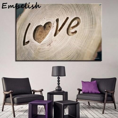 Canvas Pictures Living Room Wall Framework 1 Piece Engraving Love Painting HD Romantic Heart Letter Poster Home Decor