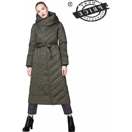 New Long 2021 Parka Women Winter Down Coat Female Fashion Laides Duck Down Jacket Thick Warm Elegant Outwear Hiver F1a01a