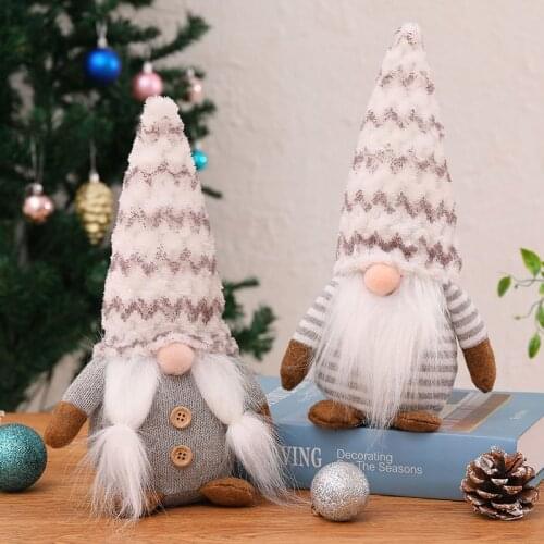 New Cartoon Faceless Toy Ornaments Nordic Plush Knitted Christmas Thanksgiving Decorations Furnishings Holiday Children Gift
