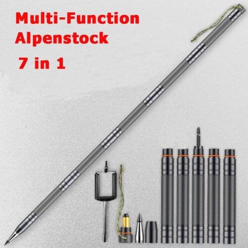 Outdoor Trekking Pole Defense Tactical stick Survival Stick Alpenstock Multifunctional Folding Tools Walking Sticks for Hiking
