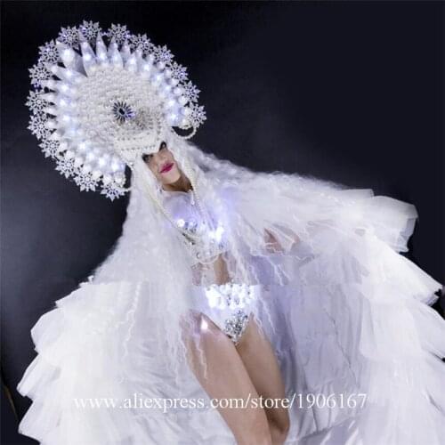 Led Sexy Lady Light Up Queen Party Dress Clothing Led Luminous Christmas Performance DJ Singer Cosplay Clothes Dance Suit