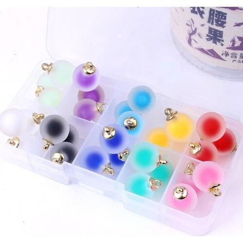 10pcs Acrylic Ball Pendant Colorful Frosted Bead Charms Ornaments DIY Jewelry Making Necklace and Earrings Accessories Size 16mm