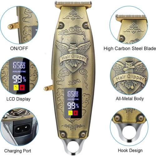 T9 Professional Barber Hair Clipper Rechargeable Electric Hair Clippers For Men Hair Cutting Machine Beard Trimmer Shaver