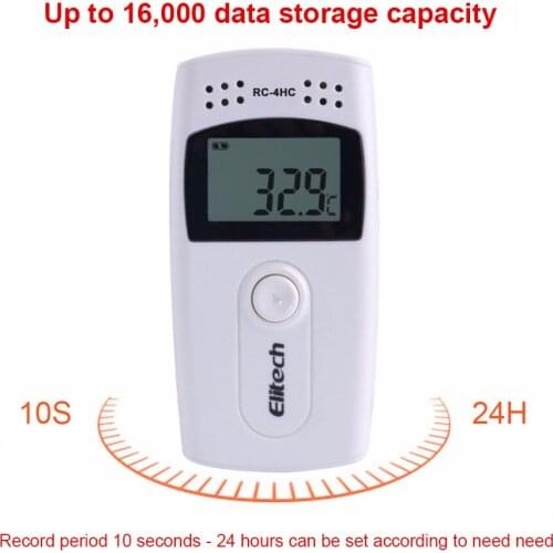 RC-4HC Digital Temperature Humidity Data Logger USB Temperature Recorder LCD with External Sensor -30~60C /-40~85C