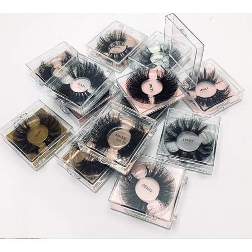 Hand Made 8D 25-27mm Mink Hair Eyelashes Extensions Thick Long Curly Crisscross Fake Lashes Soft & Vivid 50 Pairs/Lot DHL Free