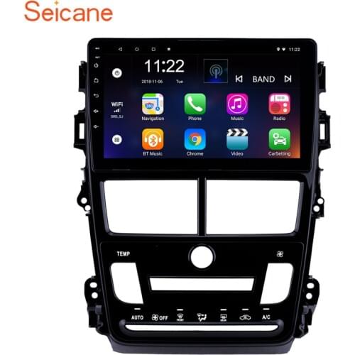 Seicane 2Din Android 10.0 GPS Car Radio Multimedia Player Wifi Head Unit For Toyota Yaris Vios 2017-2020 Auto Air Conditioner
