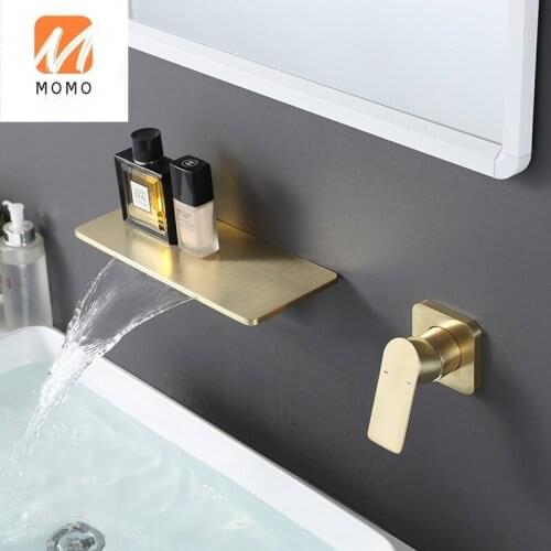CAaterfall Bathroom Sink Faucet Wall Mount Lavatory Faucet Mixer Tap