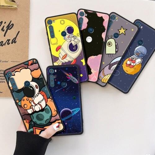 Smartphone Case for Motorola Moto G9 Play One Fusion Plus Soft Cover G8 Power Lite E6s Ultrathin Coque Cartoon Space Astronaut