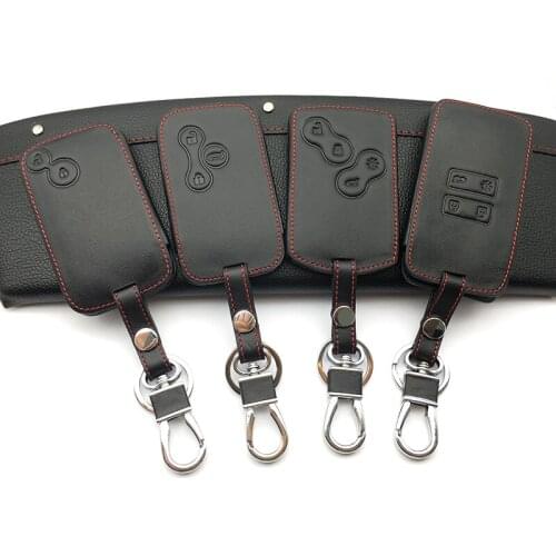 High quality leather key case for 2016 Renault koleos Kadjar key chain key cover dust collector for starline a91 starline a93