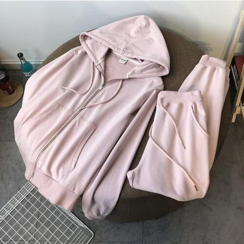 Women Tracksuits 2pcs Sets Zipper Cardigan Hoodies+Pants Casual Sports Suits 2021 New Spring Autumn Thin Female Sweatshirt Set