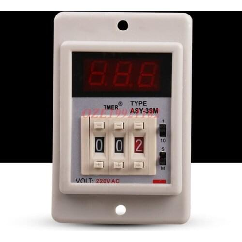 1PC digital power on time delay relay timer 0.1S~990M LED display ASY-3SM 8 pin panel installed DPDT AC250V 5A AC 50Hz