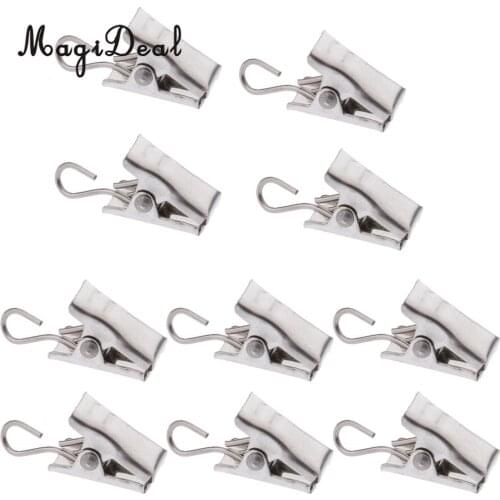 10Pcs Heavy Duty Curtain Clips with Hook Door Panel Spring Clamps Curtain Hanger Clips Carrier