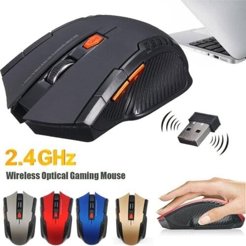 1200DPI Optical Mouse Adjustable Resolution 2.4Ghz Mini Portable Gaming Mouse Mice Wireless Laptops Mice with USB Receiver
