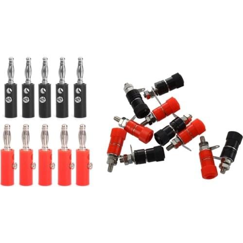 20 Pcs 3.8Mm Thread 4Mm Banana Plug Socket Red + BlackBinding Post Replacement & Connectors