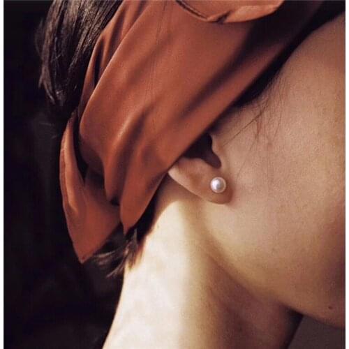 2021 Korean Fashion Simple Women Small Round Pearl Stud Earring for Cute 90s Girl Ear Rings Jewelry Accessories Gift S925 Needle