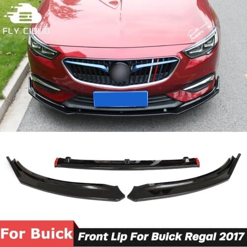 3 PCS Splitters ABS Material Carbon Look Black Front Bumper Chin Lip For Buick Regal 2017
