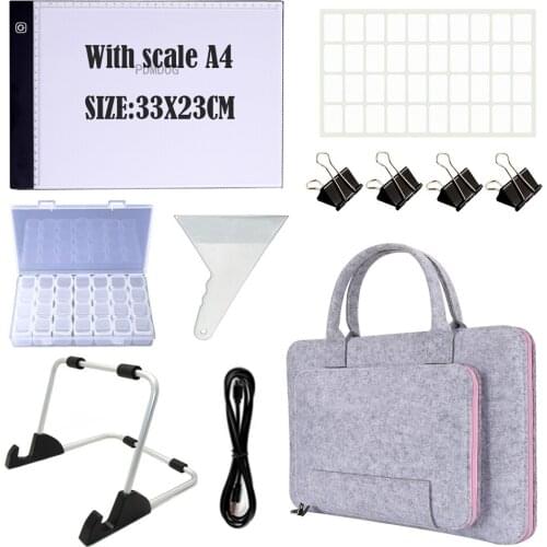 5D Diamond Painting With scale A4 Size 33.5X23.5CM Led Light Pad Board for Painting Drawing USB Powered Light Board Kit with Sta