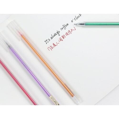 6 Pcs Colors Pen South Korean Stationery Simple And Transparent Frosted Watercolor Pens Neutral Pen 0.5mm Kawaii School Supplies