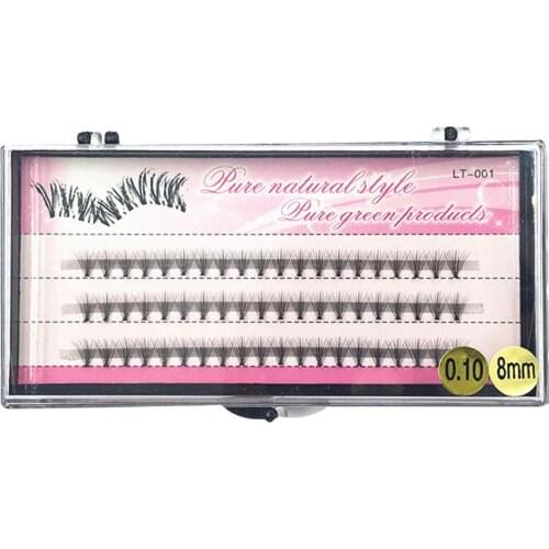3D 60Pcs Fashion Handmade Fake Eyelash Clear-white/Dark-black Waterproof Natural Long Thick Lashes Eye Cosmetic Tools