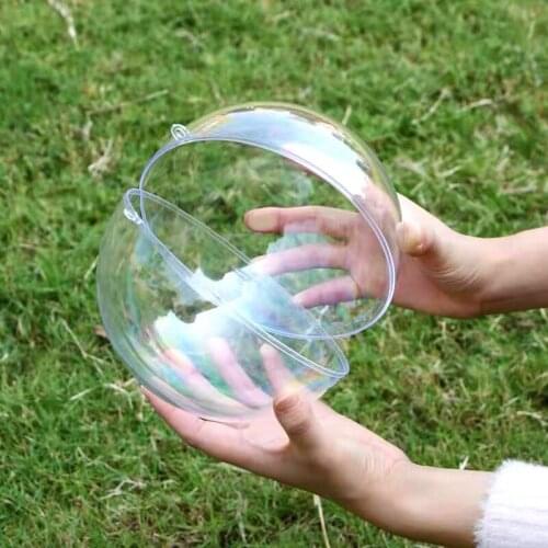 80pcs 4-20cm Round Ball Transparent Open Plastic Clear Ornament Kids DIY Party Supplies Easter Tree Decoration Ornaments