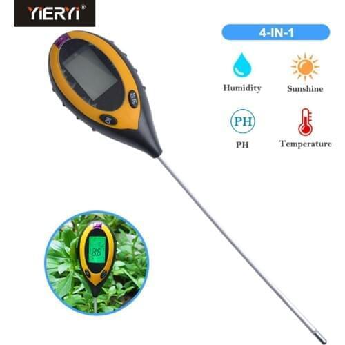 Yieryi 3/4 in 1 Soil Ph Meter Soil Tester PH Moisture Meter Temperature Sunlight Intensity Measurement Analysis Acidity
