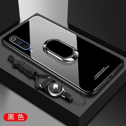 For Xiaomi Mi 9 Se Case Luxury Hard Tempered Glass With Stand Ring Magnet Protective Back Cover Case for xiaomi mi 9se shell