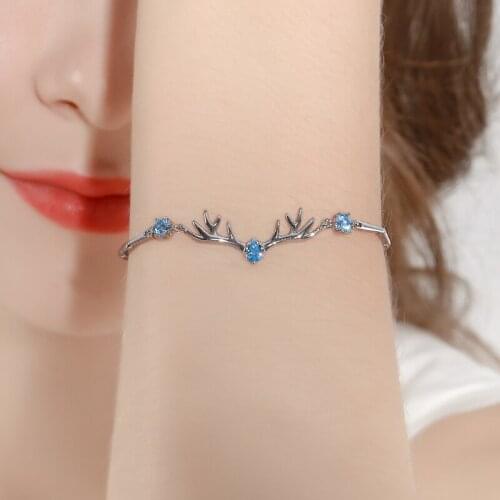 Dara Fashion Silver Jewelry Sterling Silver Antlers Bracelet for Women 2021 Trendy