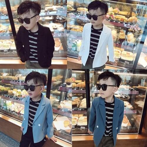 Childrens Casual Suit Coat Single Blouse Jacket Boys 2021 Spring Fall New Korean Style Kids Handsome Jacket Outerwear Clothes
