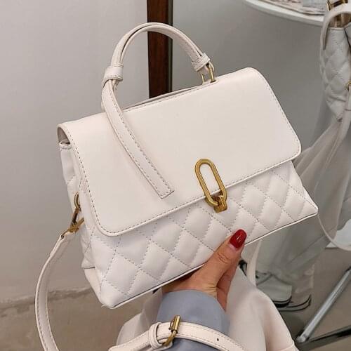 Design Diamond Grain women Shoulder Bag Small PU Leather Crossbody Bags for ladies 2021 Simple Luxury Chain Lady Handbags black