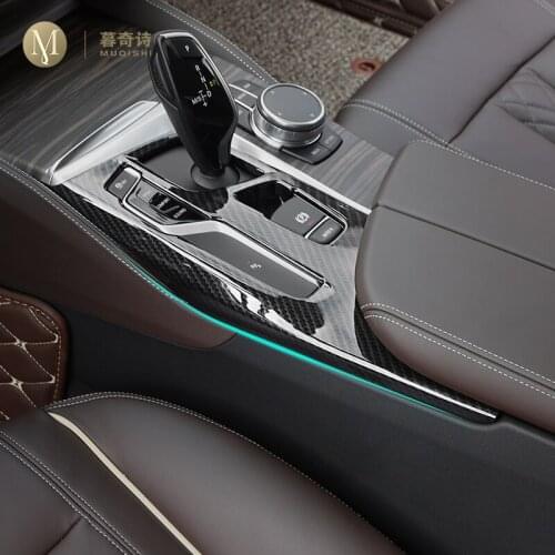 For BMW G30 G31 G32 2018 2019 2020 Style Interior Center Console Gear Shift Box Panel Cover Decorative Car Trim ABS Carbon Fiber