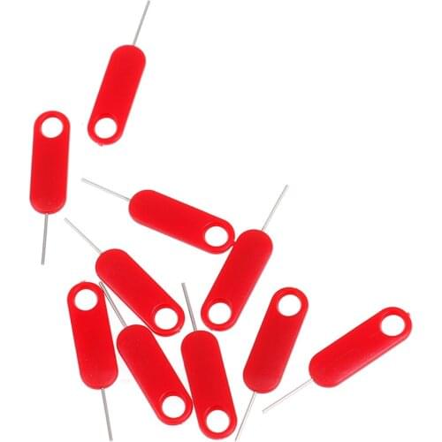 10pcs For iPhone iPad Samsung for Huawei xiaomi Red Sim Card Tray Removal Eject Pin Key Tool Stainless Steel Needle