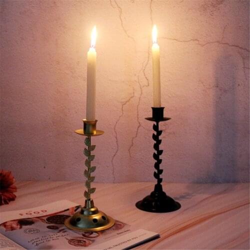 European Gold Metal Candle Holder Simple Golden Wedding Decoration Bar Party Living Room Art Candlestick Nordic Decoration